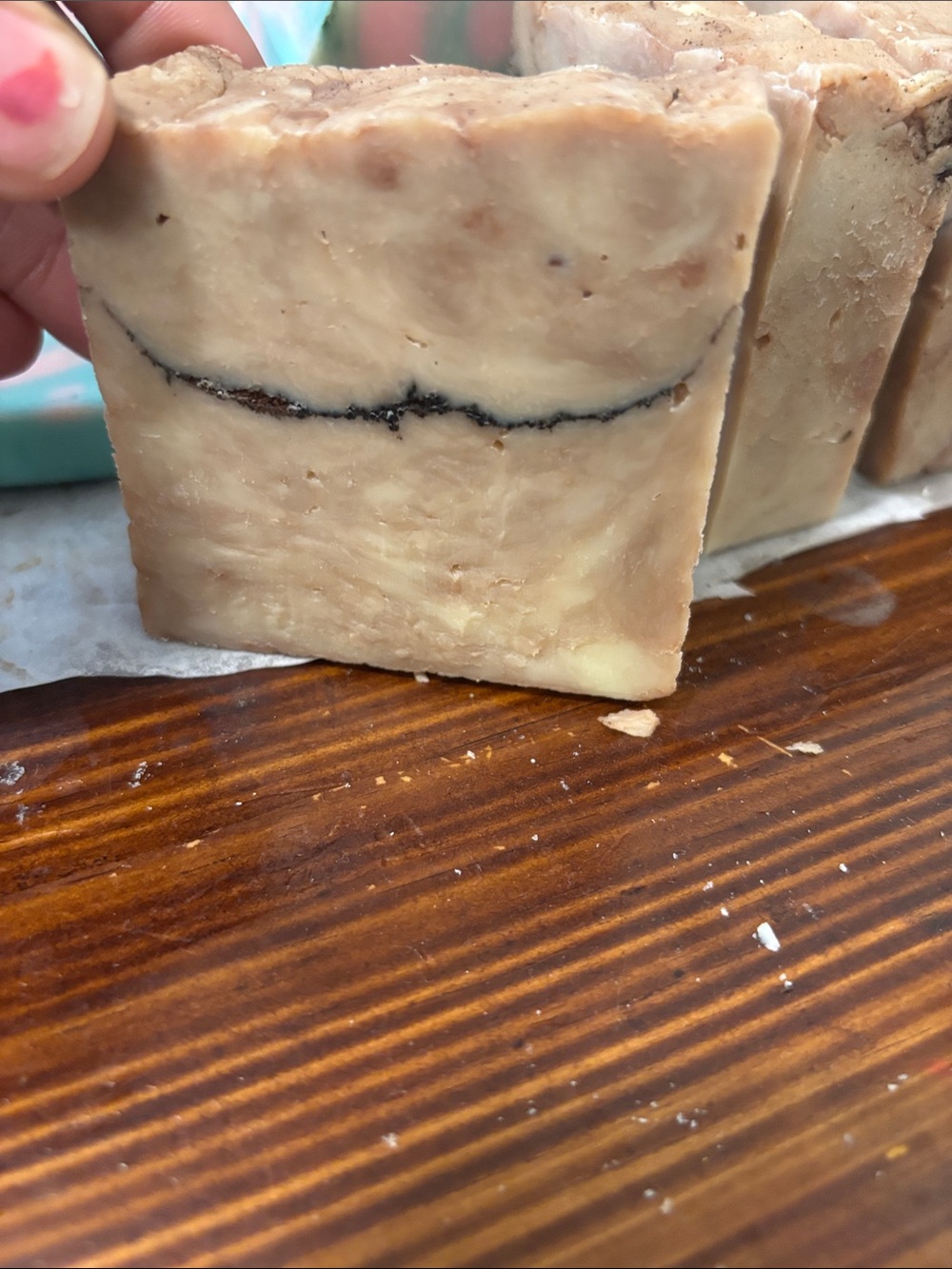 Handmade Gentle Soap Bar – Cream with Dark Swirl Hot fudge brownie with coffee